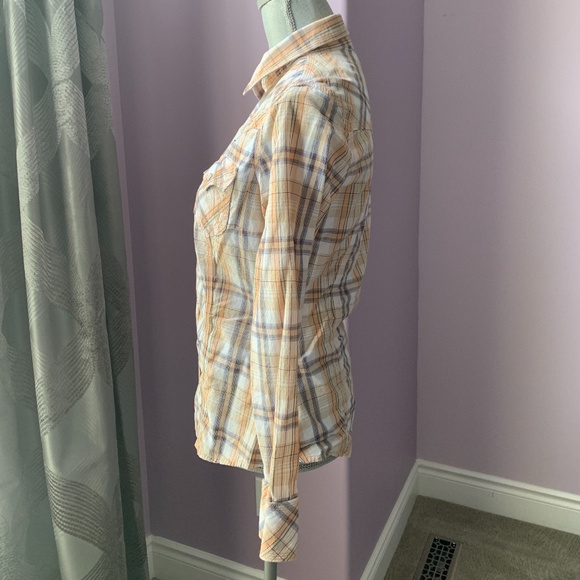 True Religion Western Plaid Snap Button Down Shirt - Picture 3 of 9